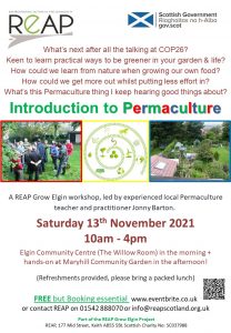 REAP's Introduction to Permaculture Workshop @ The Willow Room, Elgin Community Centre